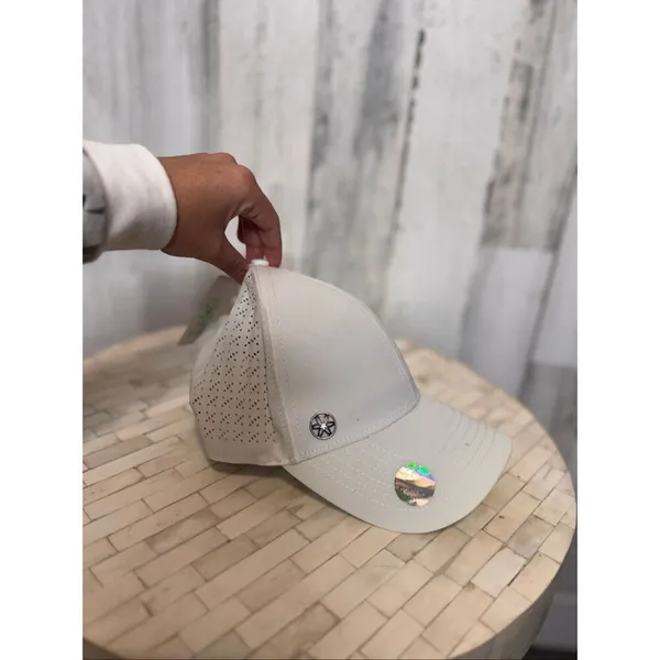 Gaiam White Laser Cut Athletic Hat Women’s OS Adjustable Activewear Running Yoga - Image 2