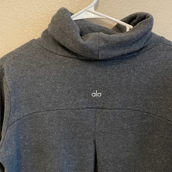 Mock Neck Grey Sweater Size M - Image 3