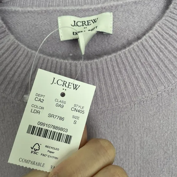 Jcrew Size S Light Purple Crewneck Sweater Pullover Extra Soft Yarn NEW NWT - Image 2