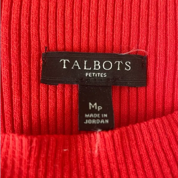 Talbots Women Ribbed Top‎ MP Coral Crew Neck Sleeveless Drop Waist Layering Cozy - Image 2