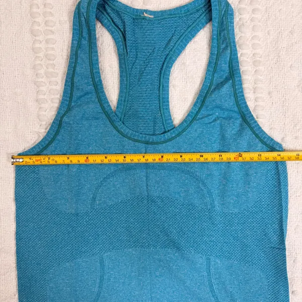 Lululemon Swiftly Tech Racerback Tank Top Teal Heathered Blue Workout Gym Mens - Image 6