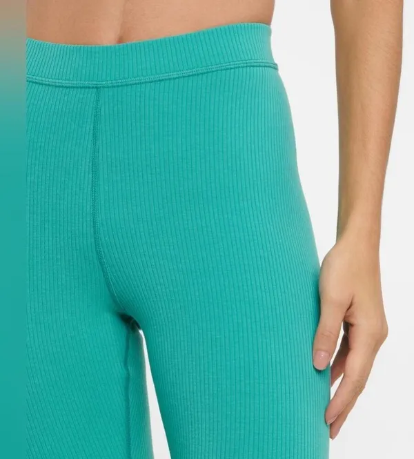 Alo Yoga Teal Blissful High-Waisted Ribbed Leggings Full Length Sz S Athleisure - Image 2