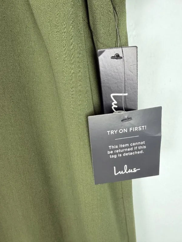 NWT Lulus Shift and Shout Dress Short Sleeves Mini Olive Green Size Medium M NEW - Image 5
