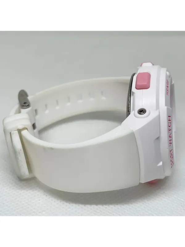 FMD women’s digital lcd watch white pink tone 40mm quartz multifunction running - Image 6