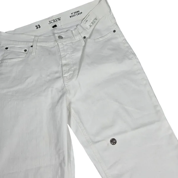 J. Crew 9" demi-boot crop jean in white wash‎ 33 NWT - Image 6