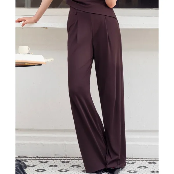 OGL Stretchy Flowy High Rise Wide Leg The Success Pants Midnight Navy Size XS - Image 8