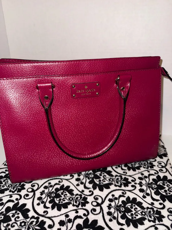 Kate Spade Wellesley Durham Small Pebbled Satchel in Burgundy - Image 9