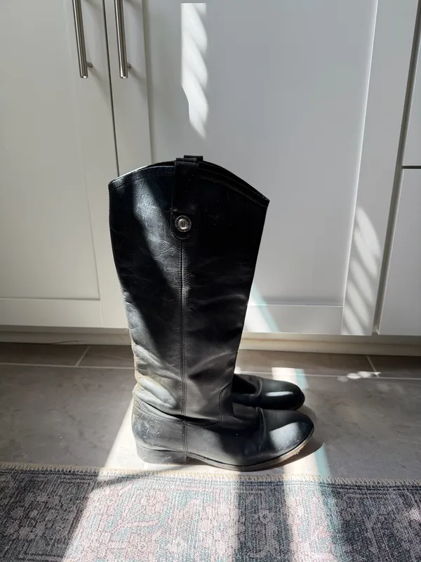 Leather Frye Riding Boots Black - Image 2