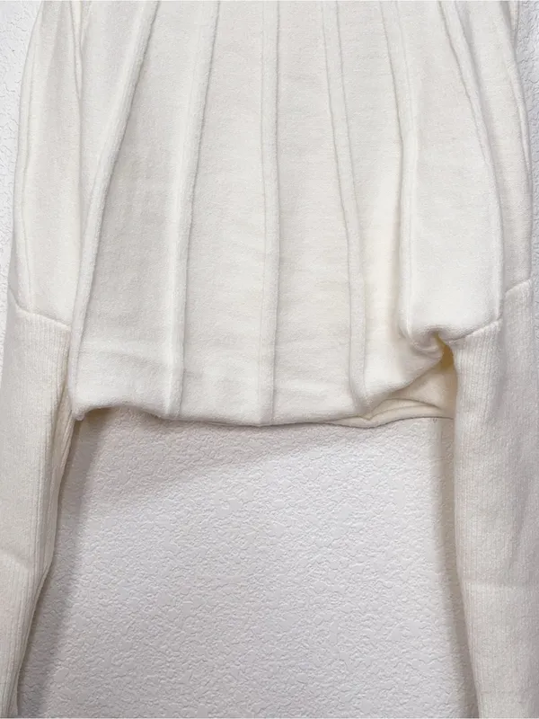 Miss Sparkling Ivory Ribbed Mock Neck Dolman Sleeve Sweater Size XL NWOT - Image 4