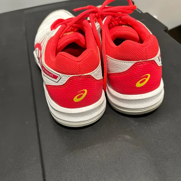 Asics White and Red Athletic Shoes - Image 5