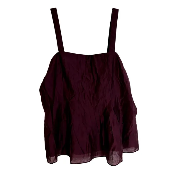 Banana Republic Factory Pleated Camisole Womens Size 12 Dark Cherry NWT - Image 4