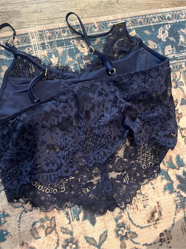 Aerie Navy Lace Bralette Cami - Image 7