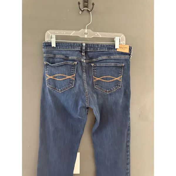 Abercrombie & Fitch Women 10R Dark Wash Bootcut Jeans W30 L33 Mid Rise Stretch - Image 5