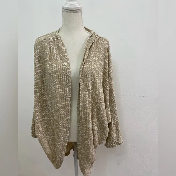 Free People vintage Textured knit cotton festival Poncho cardigan one size - Image 3
