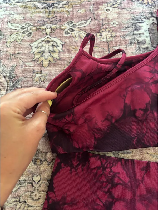 Active Workout Gym Matching Set Top and Bottom Red Size XS - Image 7