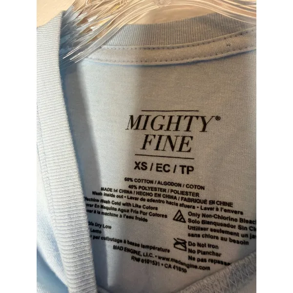 Mighty Fine Dolphin Graphic Tee‎ Blue Ocean Moon Y2K Coastal Top Sz XS Vacation - Image 8