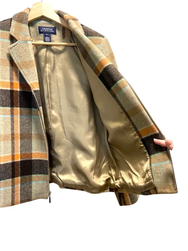Jones New York Wool Blazer Beige Size 4 Y2K Preppy Academia Old Money Neutral - Image 10