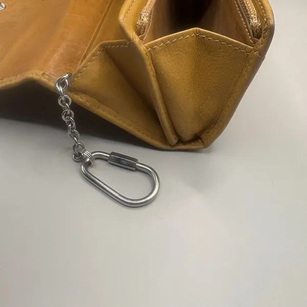 VTG Coach Leatherware Wallet Cardholder‎ Tan Zip Trifold Carabiner Y2K - Image 12