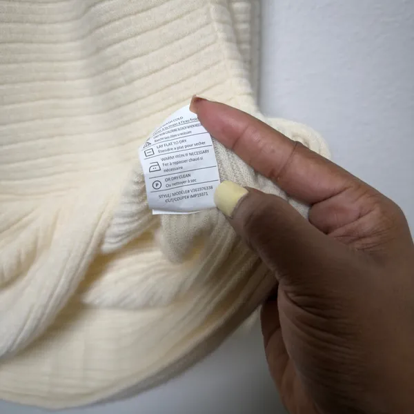 Vince Women 100% Cashmere Sweater M Off White Horizontal Ribbed Boat Neck - Image 5