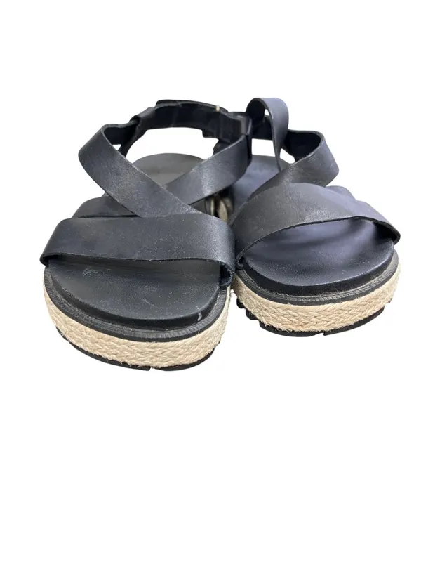 Sorel wms black leather open toe casual sandals shoes sz8 SKU 9997 - Image 6