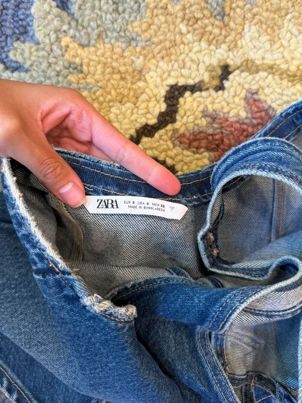 Zara Asymmetrical Denim Halter‎ Top Y2K SZ Small - Image 5