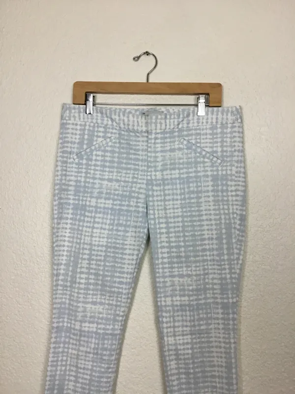 Gap Pants Size 8 Women's Jeans Cotton Blue/white Cropped Back Seam Summer - Image 6