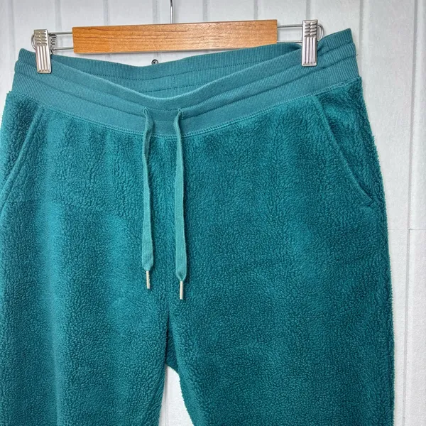 Old Navy Women’s Mid-Rise Vintage Sherpa‎ Sweatpants Teal Size M - Image 2