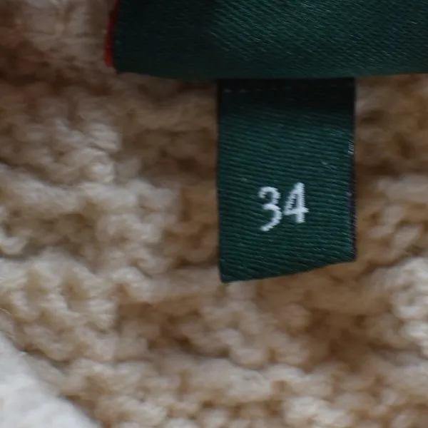 Geiger Cream Wool Cable Knit Mock Neck Sweater Basketweave White Austrian - Image 9