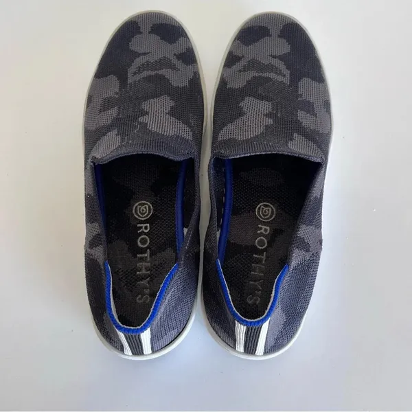 Rothy’s The Original‎ Slip On Sneaker Grey Black Knit Camo - Image 3