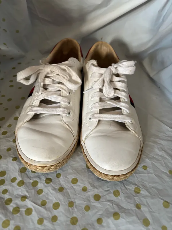 Tommy Hilfiger White Sneakers with Red and Navy Stripe - Image 2