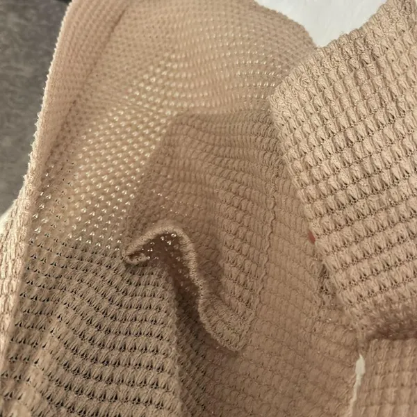 Cream Waffle Knit Open-Front Cardigan Sweater - Image 3