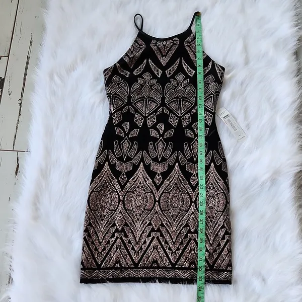 Jump -725 NWT Glitter Bodycon‎ Dress black size 3/4 - Image 8