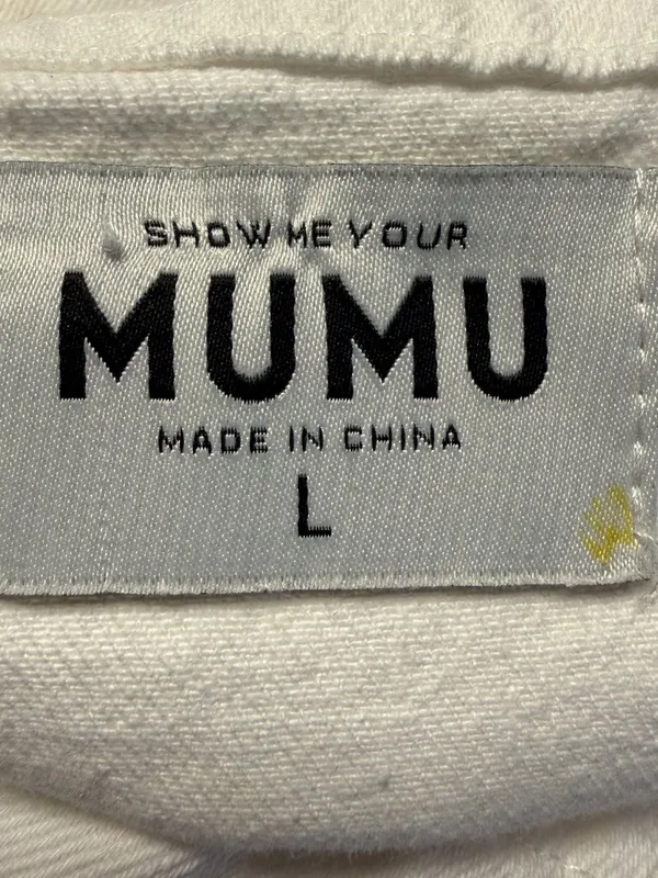 Show Me Your Mumu Trude Romper Women's Large Seashell White Denim Boho Festival - Image 15
