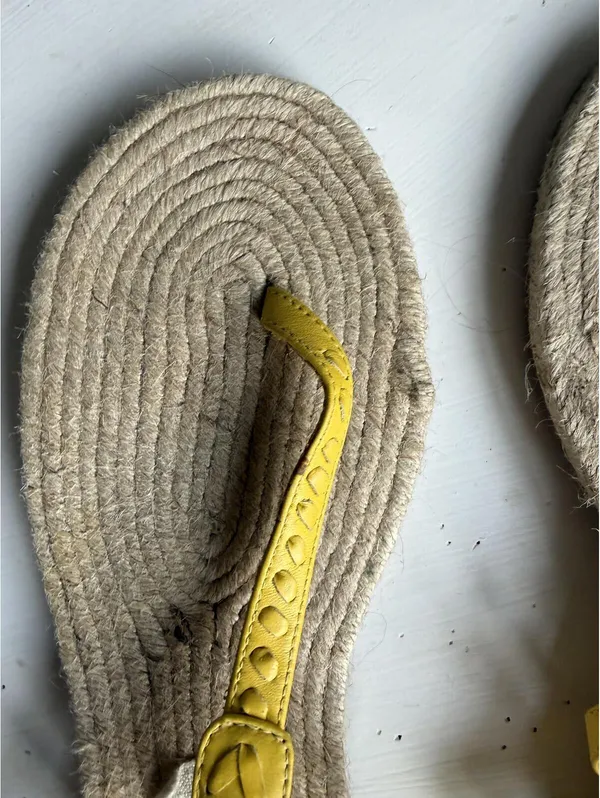 Jack Rogers Yellow Leather  Sandals Size 8.5 - Image 4