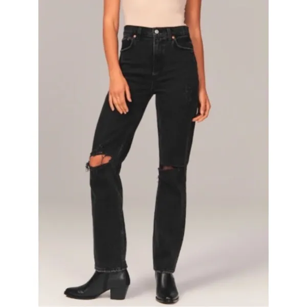 Abercrombie & Fitch The Ankle Straight Ultra High Rise Jeans Sz 8 - Image 7