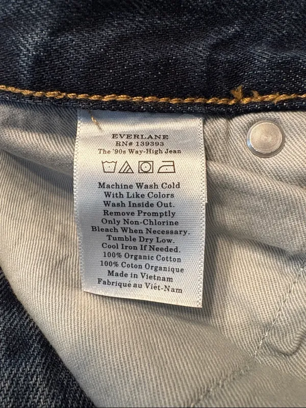 Everlane Women's Way-High Jean Medium Washed Blue button fly Size 30 NWT - Image 9