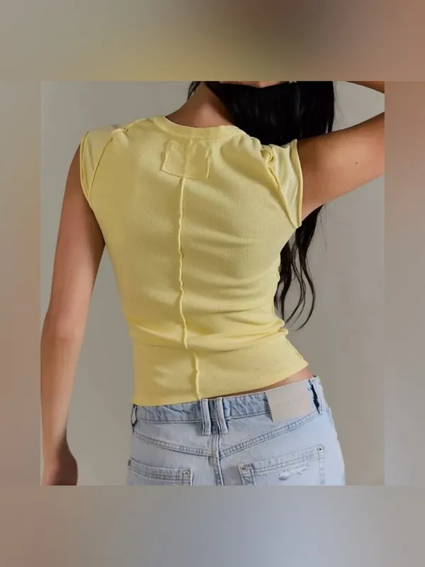 NWOT Free People We The Free Ever Had Tee - mellow yellow - XS - Image 6