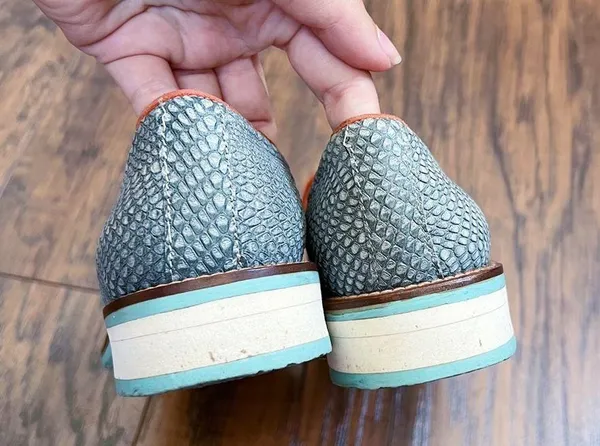 Torretti • retro tassel loafers aqua blue orange leather suede slip on - Image 10