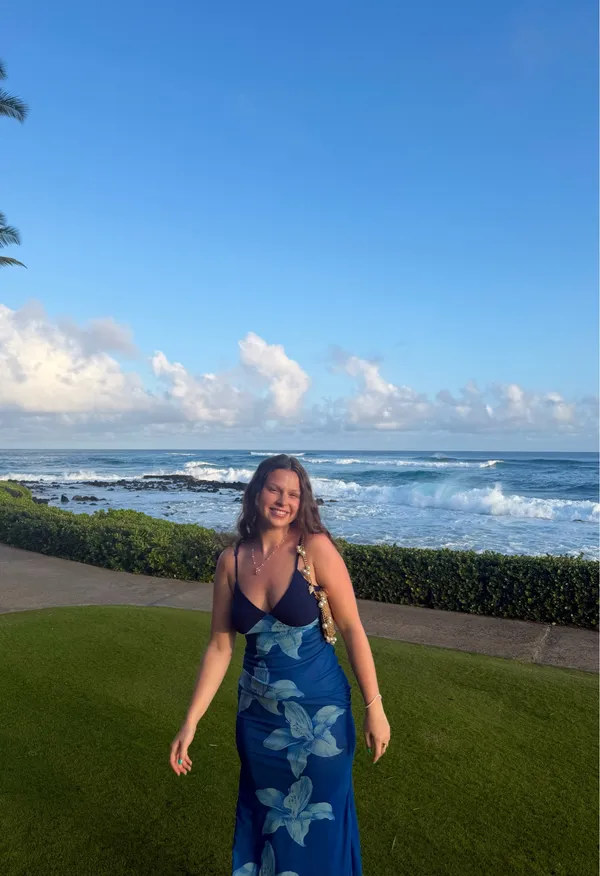Blue flower dress Size M - Image 5