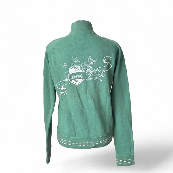 Y2K PINK Victoria’s Secret Zip Up Sweatshirt - Image 2