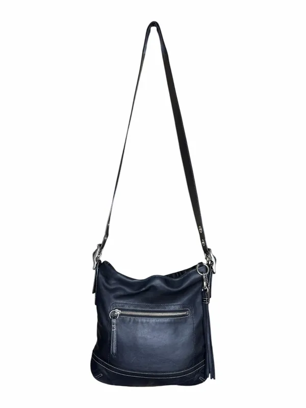 Vintage Coach 1415 Soho Slim Black Leather Hobo Fringe Tassel Shoulder Bag Y2K - Image 3