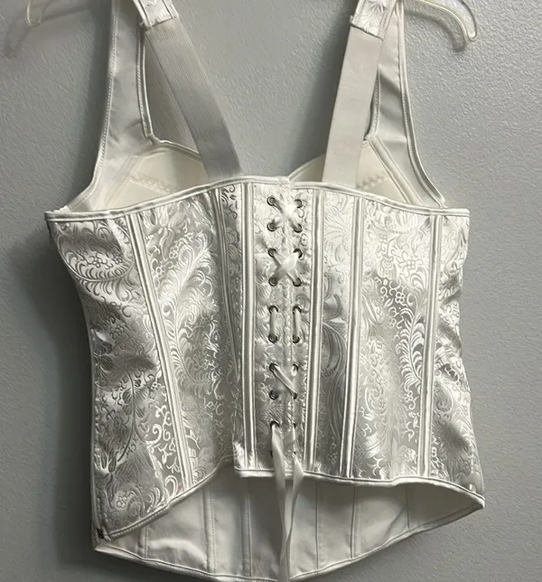 02 Collection White Bridal Bustier Large NWOT - Image 7