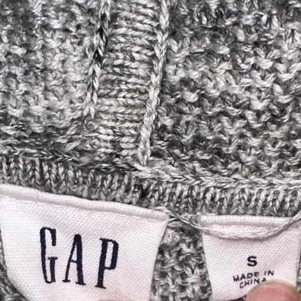 Gap Softspun Cowl Neck Tunic Sweater Small Gray Marled‎ Knit Cotton - Image 4