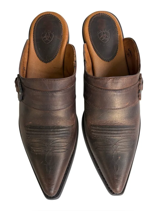 Ariat Leather Western Mules Bronze Size 8 - Image 2
