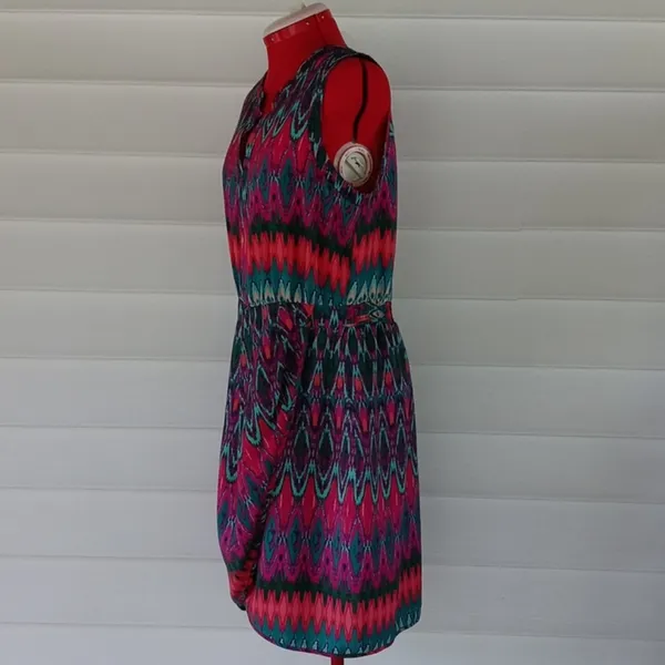 Charlie Jade Colorful Tulip Dress Sz L - Image 4