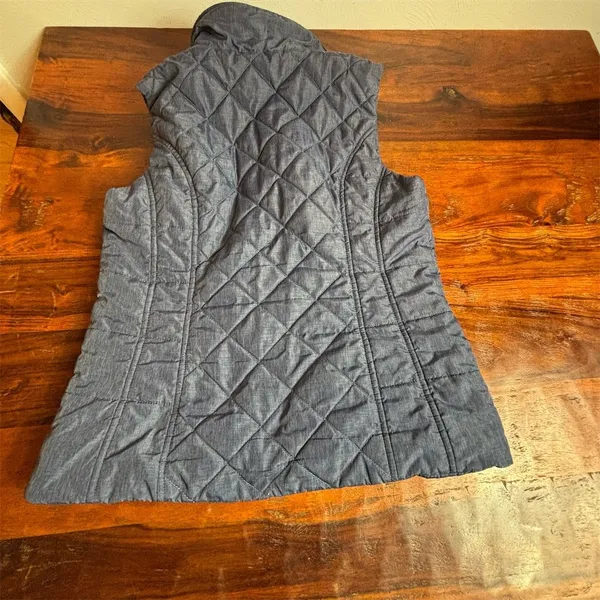 Coldwater Creek‎ Womens Puffer Vest Blue Diamond Quilted Mock Neck Size S - Image 8