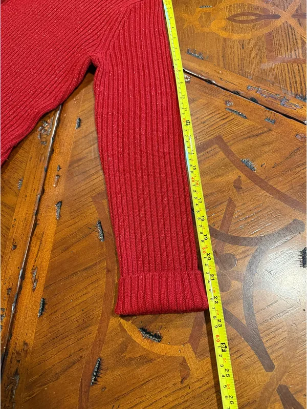 Red Turtleneck Sweater Size M - Image 10