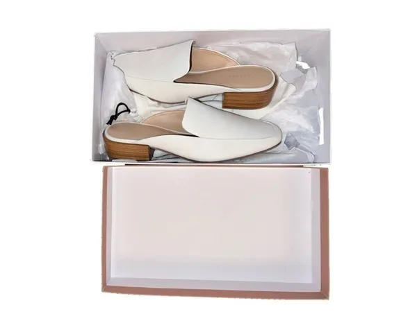 Via Spiga Bibiane Cream Mules Slip-On Square Toe Shoes Leather Size 7 NWOT - Image 8
