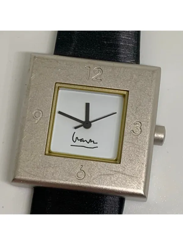 Projects Michael Graves Watch 30mm Square Dial Silver Tone quartz black running - Image 2