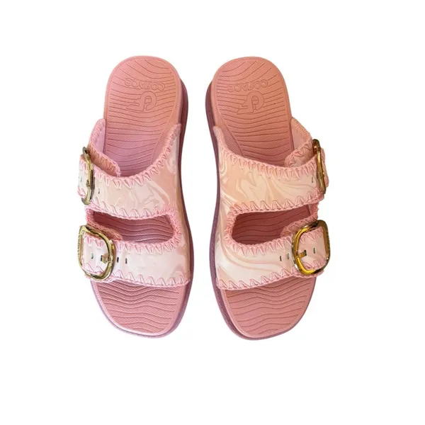 Coface Pink Buckle Sandals Slides Women’s Size 7 New WO Box - Image 5